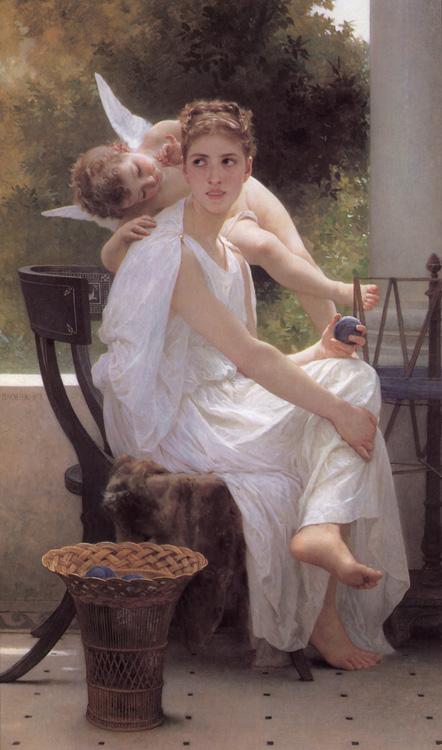 Adolphe William Bouguereau Work Interrupted (mk26) oil painting image